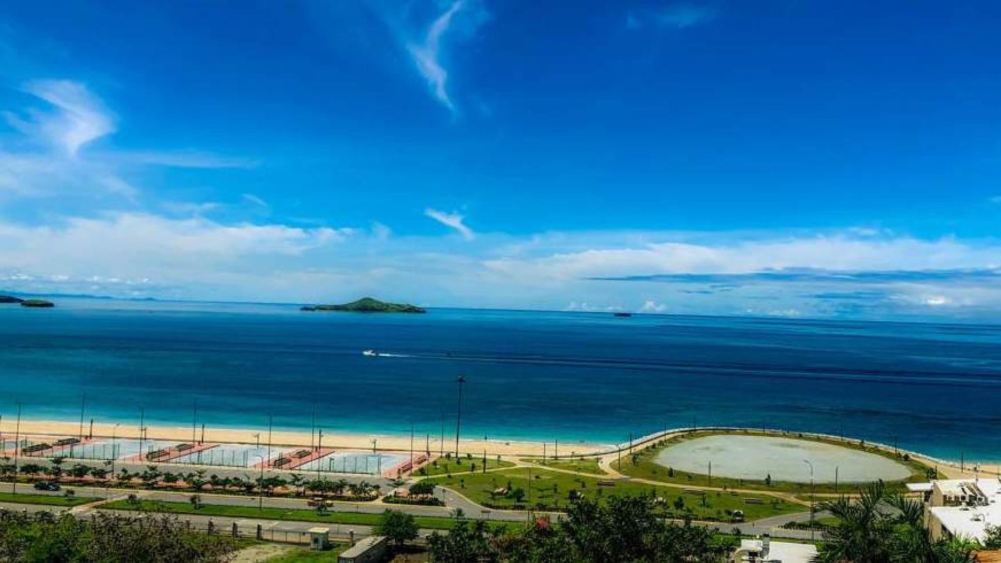 Papua New Guinea coastline and urban landscape